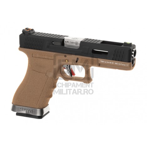 Pistol Airsoft G-Force 17 BK Silver Barrel Metal Version GBB
